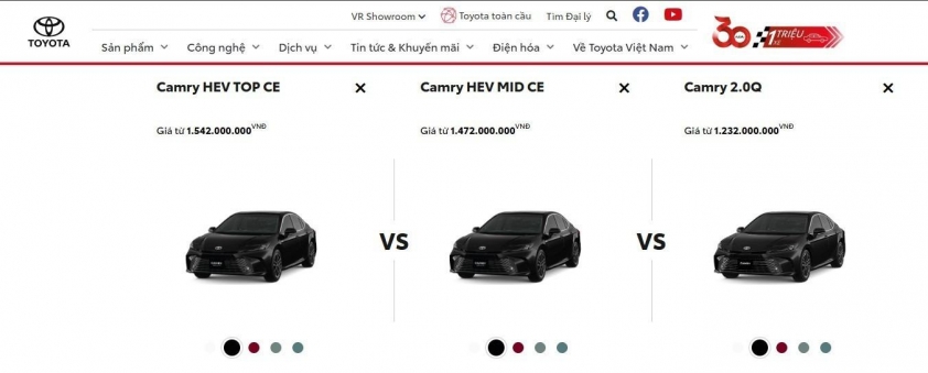 Toyota Camry nhiều phiên bản tăng giá 12 triệu đồng