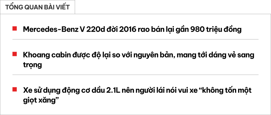 Ngoại thất Mercedes-Benz V 220d màu đen bóng