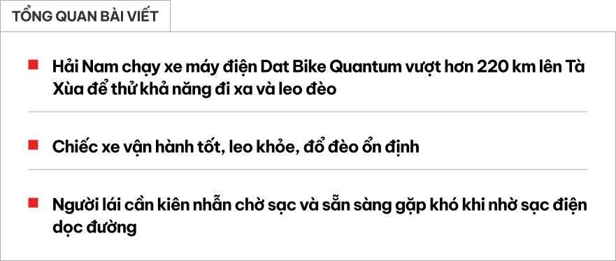 Anh Nam lái xe máy điện lên Tà Xùa