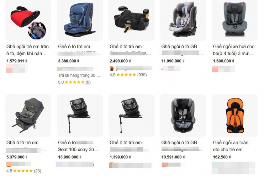 ghế trẻ em trên ô tô