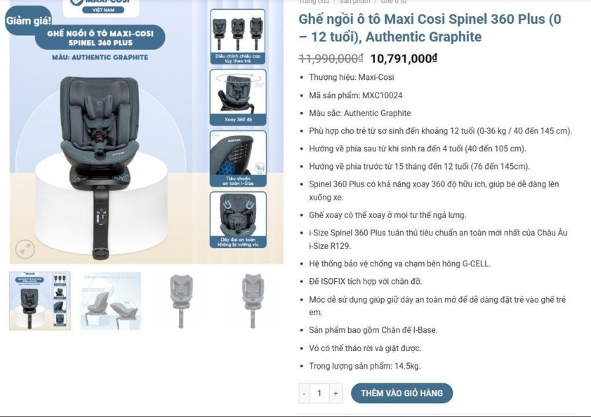 nhiều loại ghế trẻ em trên thị trường