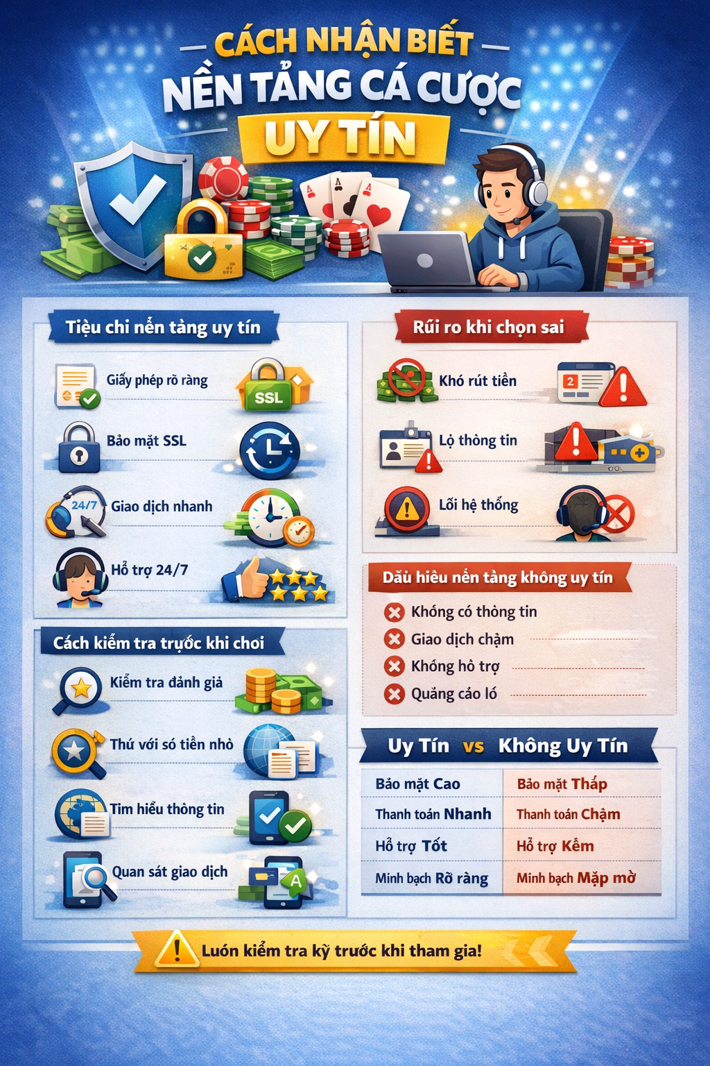 Cách nhận biết nền tảng cá cược uy tín